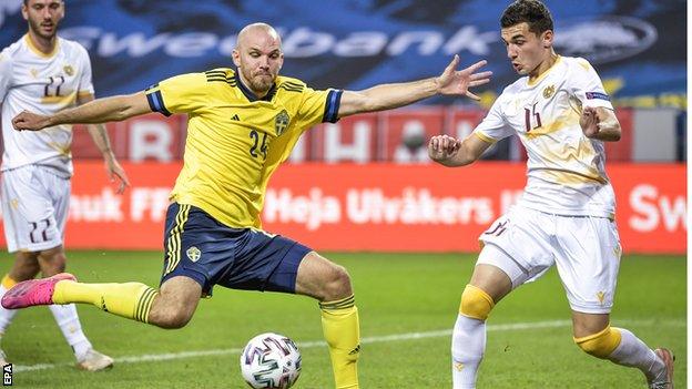 Sweden's Marcus Danielson in action against Armenia