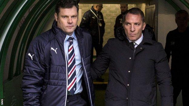 Old Firm managers Graeme Murty and Brendan Rodgers