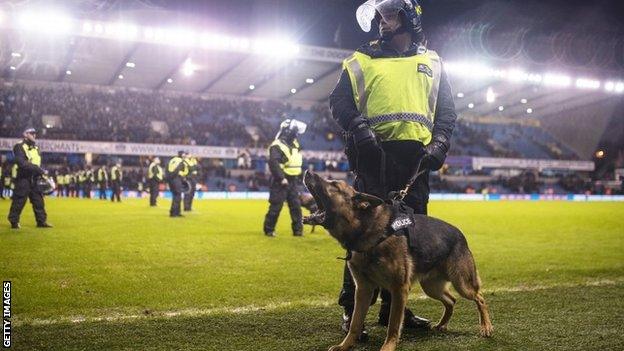 Large police presence at Millwall