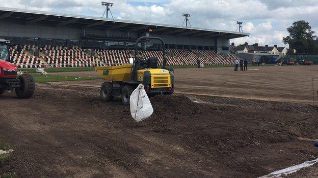 The Rodney Parade pitch is being relaid