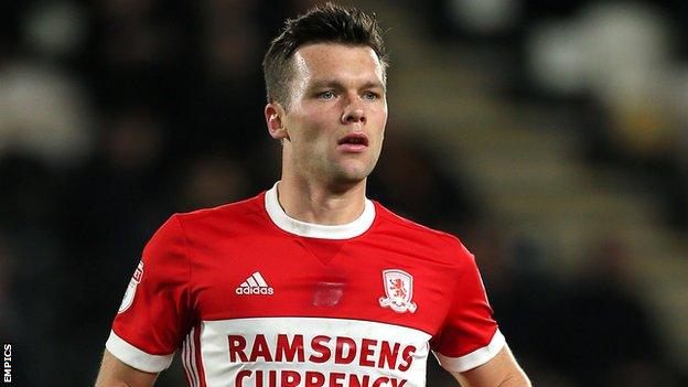 Middlesbrough midfielder Jonny Howson looks on