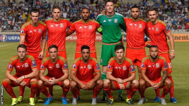 The Wales team that beat Cyprus 1-0 in Nicosia