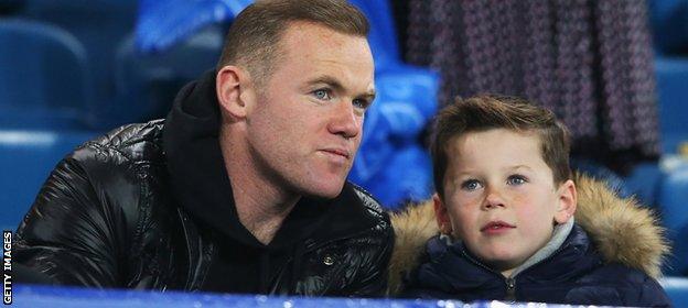 Wayne Rooney watches Everton game