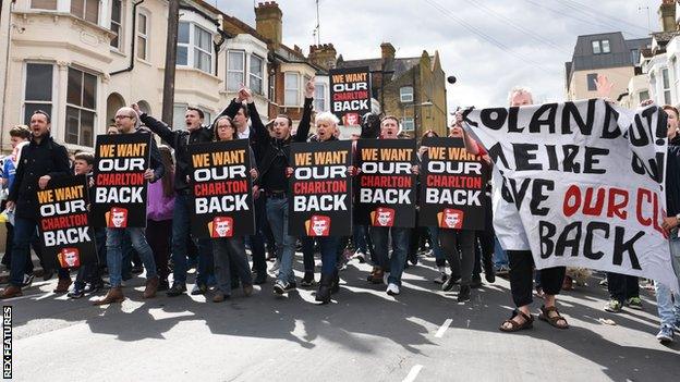 Charlton Athletic fans' protest