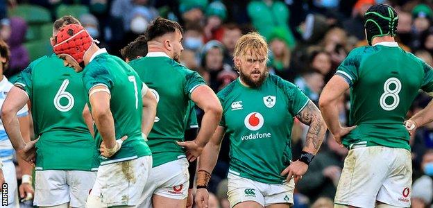 Ireland's pack versus Argentina