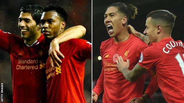 Luis Suarez and Daniel Sturridge and Roberto Firmino and Philippe Coutinho