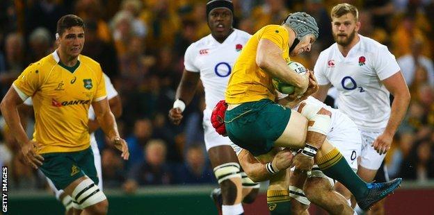 James Haskell tackles David Pocock