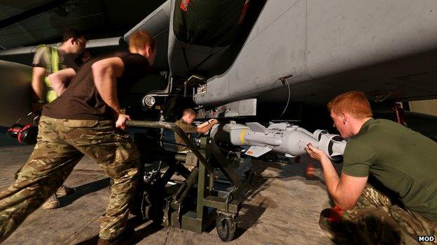 RAF Tornado GR4's at RAF Akrotiri Cyprus being armed