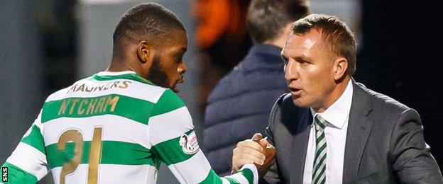 Olivier Ntcham and Brendan Rodgers