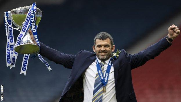 St Johnstone manager Callum Davidson with the Scottish League Cup