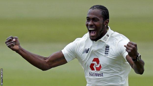 England's Jofra Archer celebrates