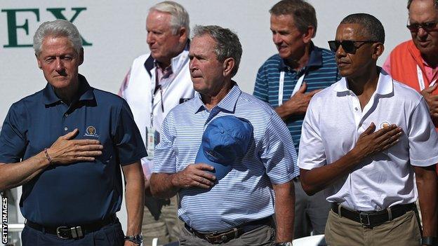 Bill Clinton, George W Bush and Barrack Obama