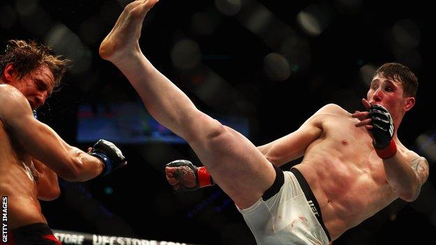 Darren Till in action against Bojan Velickovic of Serbia in Rotterdam last September