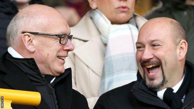 Sam Rush helped Mel Morris (left) complete his takeover of Derby County in September 2015
