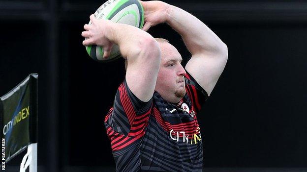 Ethan Lewis in action for Saracens