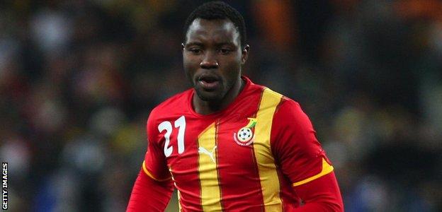 Kwadwo Asamoah in action for Ghana