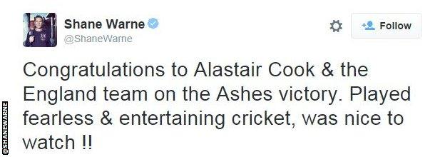 Shane Warne tweet