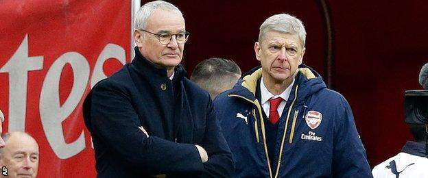 Leicester manager Claudio Ranieri and Arsenal boss Arsene Wenger