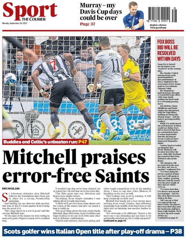The back page of the Courier on 190922