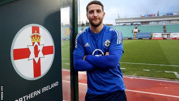 Conor Washington trained with the Northern Ireland squad at the Vasil Levski National Stadium on Monday