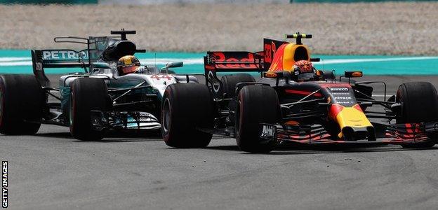 Lewis Hamilton and Max Verstappen