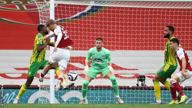 Emile Smith Rowe scored his first Premier League goal for Arsenal