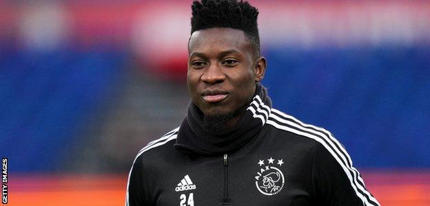 Andre Onana in action for Ajax