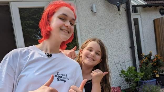 Lara, pictured with her sister Hollie, is among the hundreds of thousands of teenagers getting results today