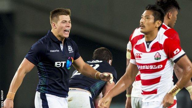 Huw Jones enjoyed his first taste of action for Scotland