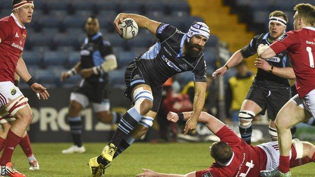 Josh Strauss was in determined mood at Rugby Park