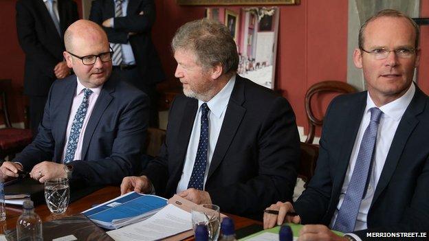 Minister for Children Dr James Reilly (middle) presented draft heads of the legislation to his cabinet colleagues but would not make a public comment on the planned measures