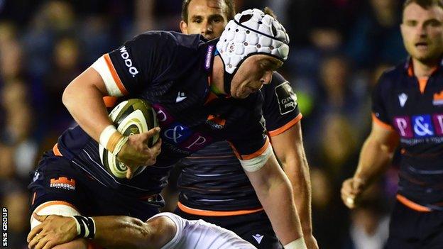 Lewis Carmichael in action for Edinburgh