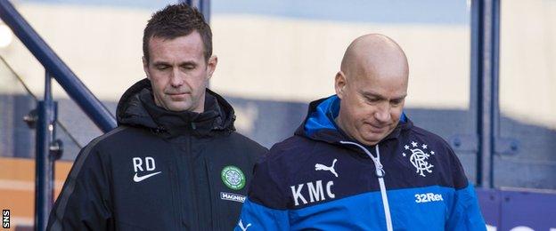 Celtic's Ronny Deila and former Rangers manager Kenny McDowell