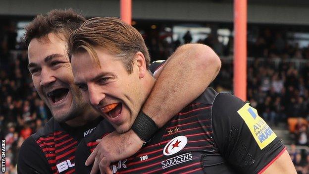 Saracens celebrate