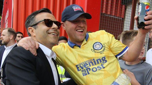 Andrea Radrizzani with Leeds fans