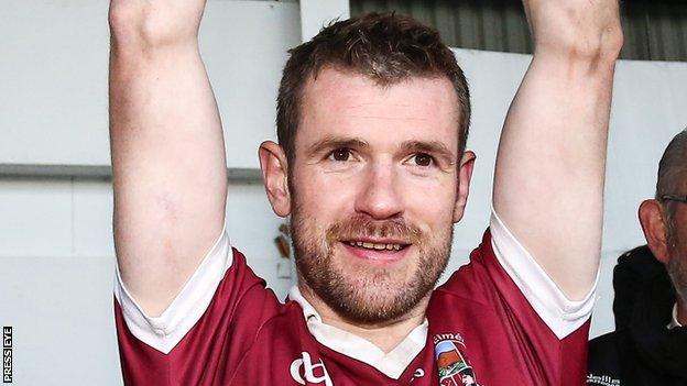 Francis McEldowney led Slaughtneil to victory over Derrygonnelly at Celtic Park