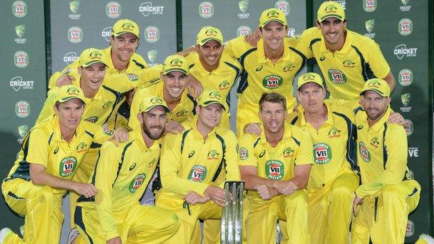 Australia with the one-day series trophy