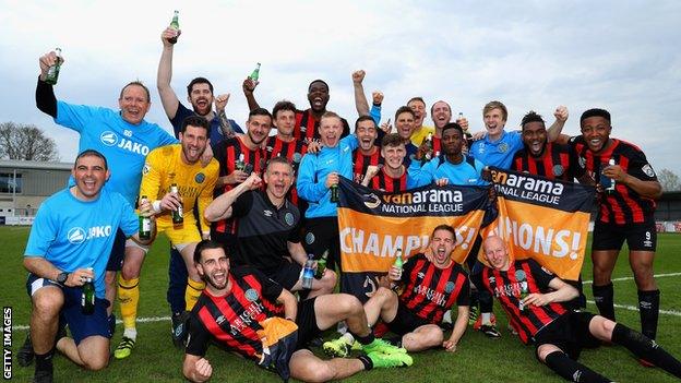 Macclesfield Town celebrate promotion