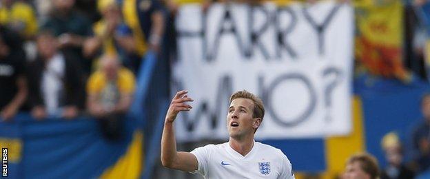 Harry Kane in action for England