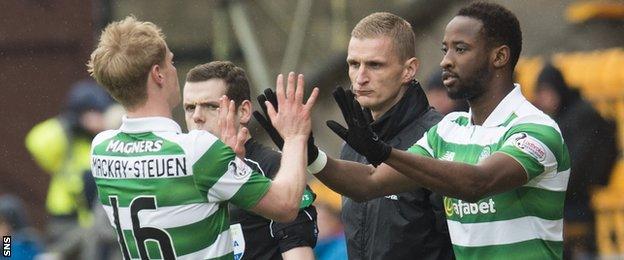 Gary Mackay-Steven is replaced with Moussa Dembele for Celtic