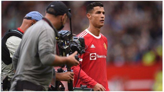 Television cameraman captures Cristiano Ronaldo