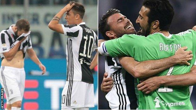 Juve looked shocked when they trailed through Andrea Barzagli's own goal but the defender celebrated wildly with Gianluigi Buffon after the winner