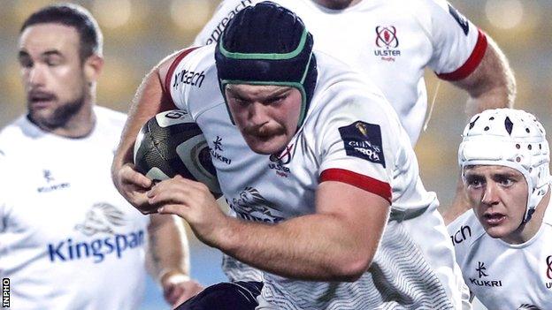 Eric O'Sullivan produces a run for Ulster against Zebre last week