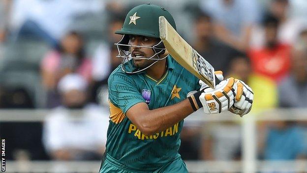 Babar Azam in action for Pakistan