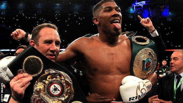 Anthony Joshua after beating Wladimir Klitschko at Wembley in April