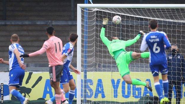 Lys Mousset's header hits the underside of the bar and goes in off the back of goalkeeper Joe Day