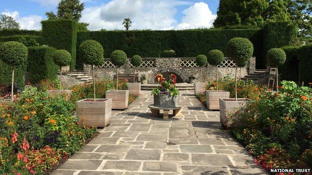 A paved court at Dyffryn Gardens