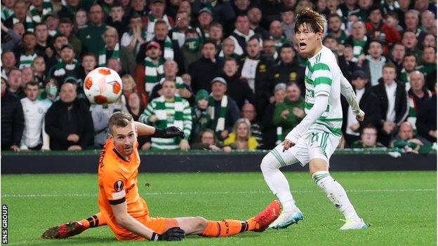 Hradecky made six saves, every one of them special, as he kept Celtic out