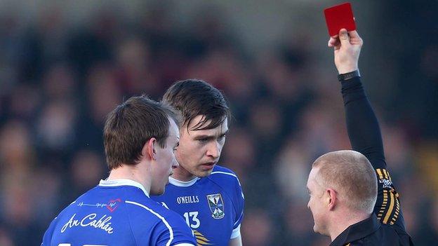 David Givney was one of the three Cavan players sent off in the win over Armagh at Crossmaglen