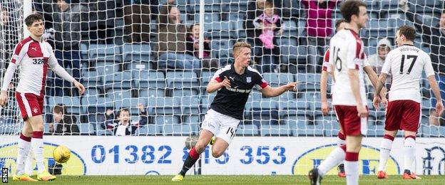 Dundee's Mark O'Hara savours the moment after firing Dundee into an early lead